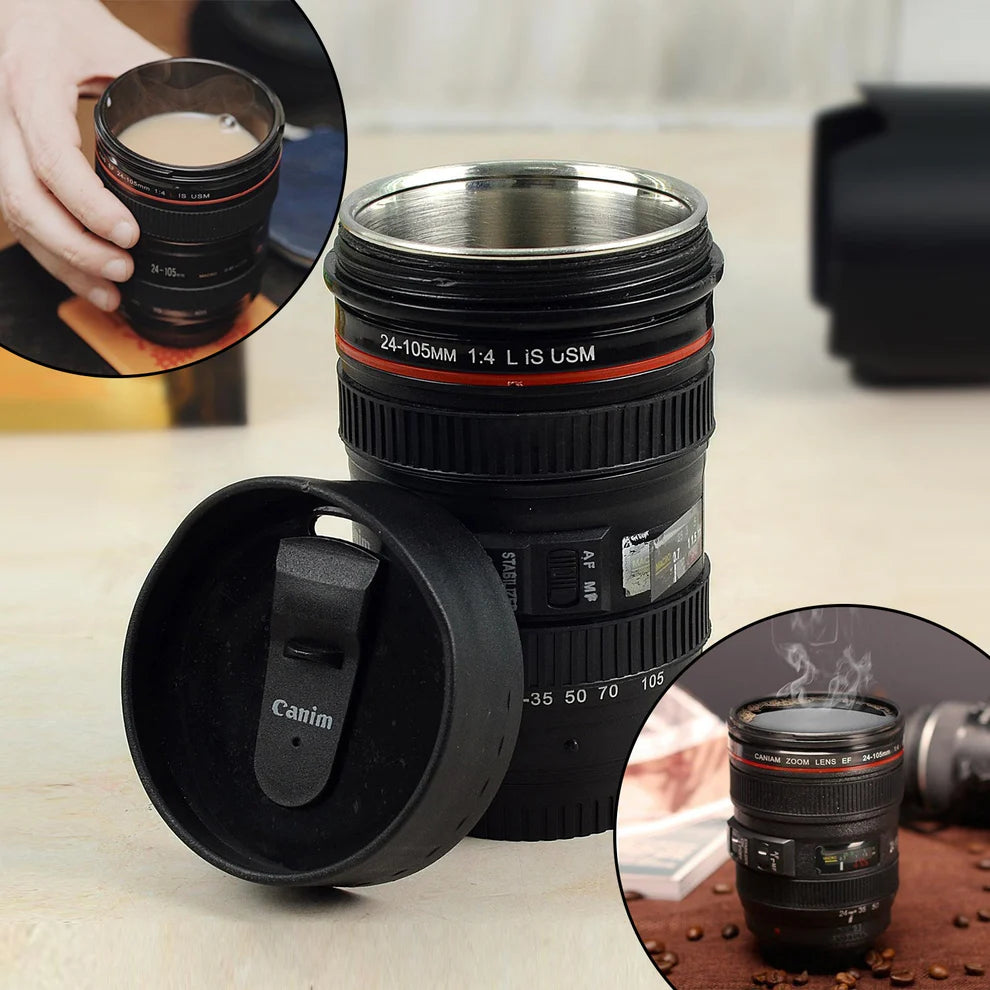 Camera Lens Stainless Steel Coffee Mug