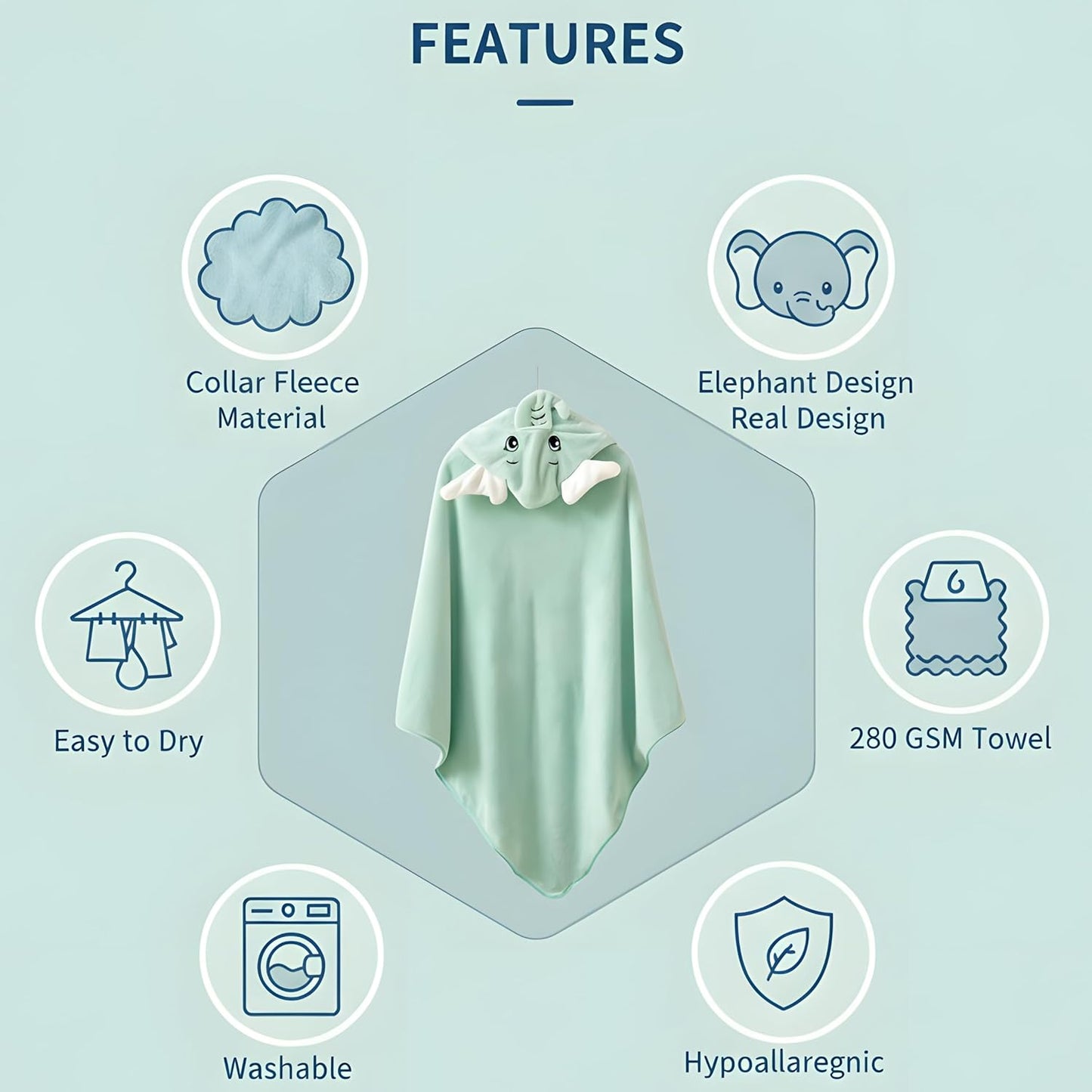 Ultra-Soft Baby Hooded Towel - GREEN