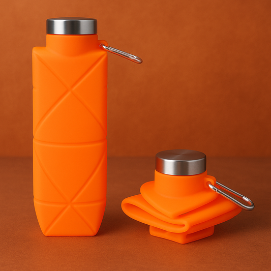 Collapsible Water Bottle Orange– Premium Stainless Steel & Silicone [750ML]