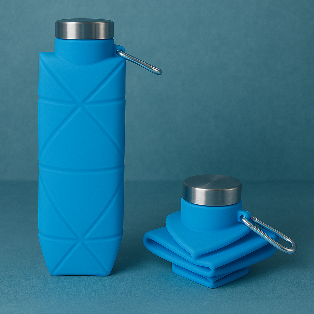 Collapsible Water Bottle Blue – Premium Stainless Steel & Silicone [750ML]