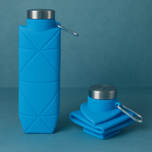 Collapsible Water Bottle Blue – Premium Stainless Steel & Silicone [750ML]