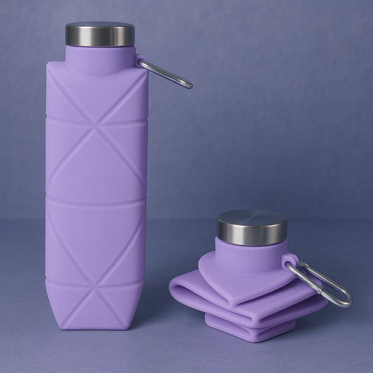 Collapsible Water Bottle Purple – Premium Stainless Steel & Silicone [750ML]