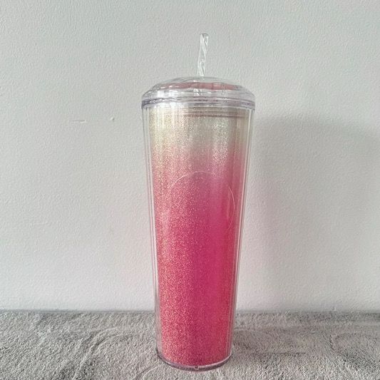 Glam Double Walled Glitter Tumbler  - Pink
