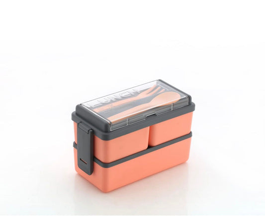 3-Compartment Plastic Lunch Box 1 Spoon 1 Fork - 1400ml  | BPA Free & Food-Grade Material