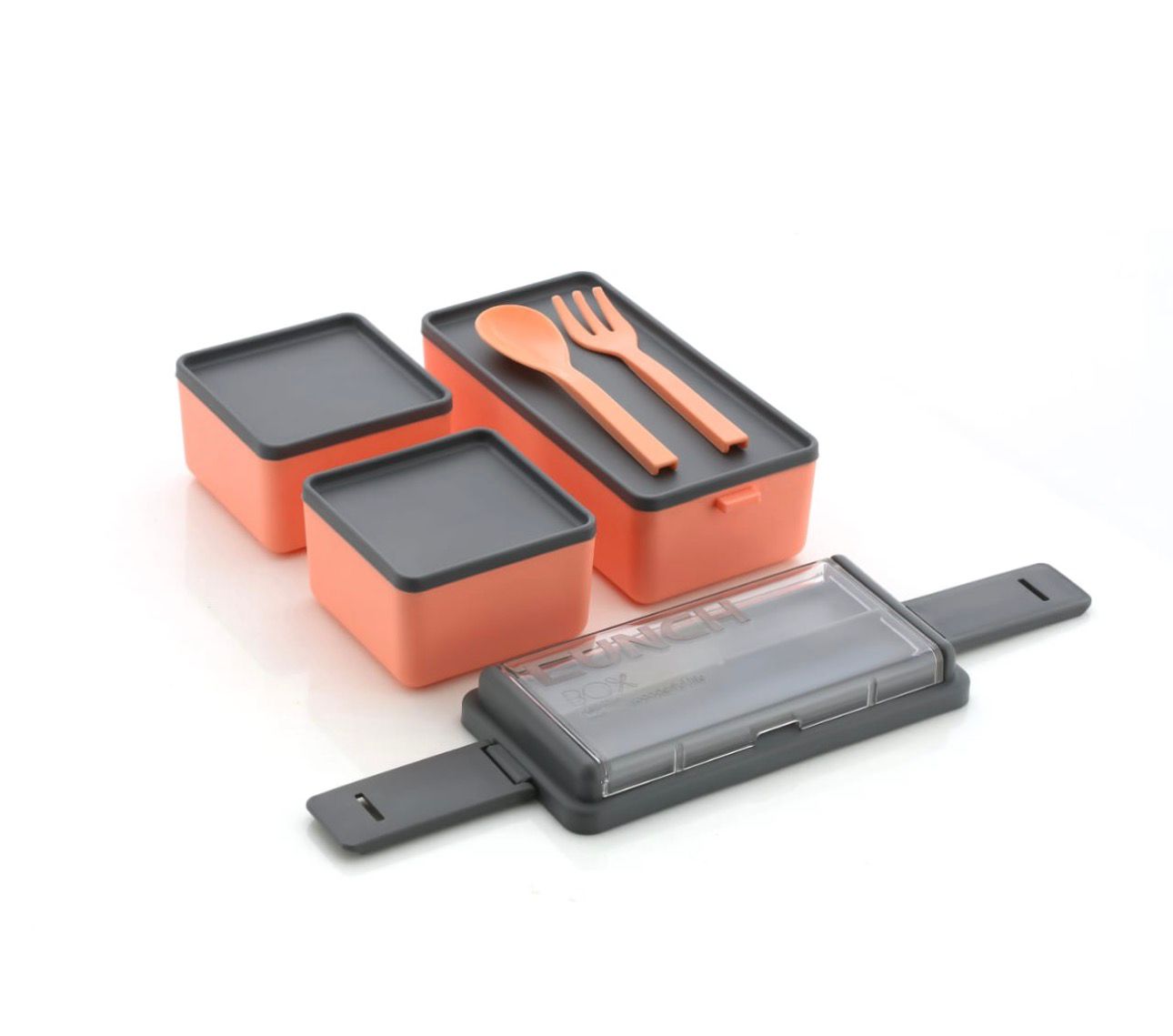 3-Compartment Plastic Lunch Box 1 Spoon 1 Fork - 1400ml  | BPA Free & Food-Grade Material