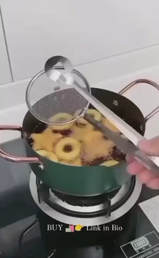2In1 Stainless Steel Filter Spoon with Clip Food Kitchen Oil-Frying Multi-Functional